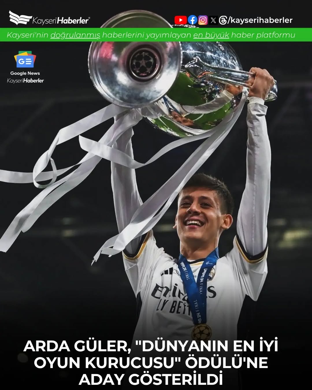 Arda Güler, Dünyanın En İyi Oyun Kurucusu Ödülüne Aday Gösterildi
