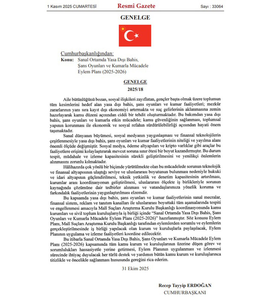 Yasa Dışı Bahis ve Kumar ile Mücadele İçin Eylem Planı Yürürlüğe Girdi