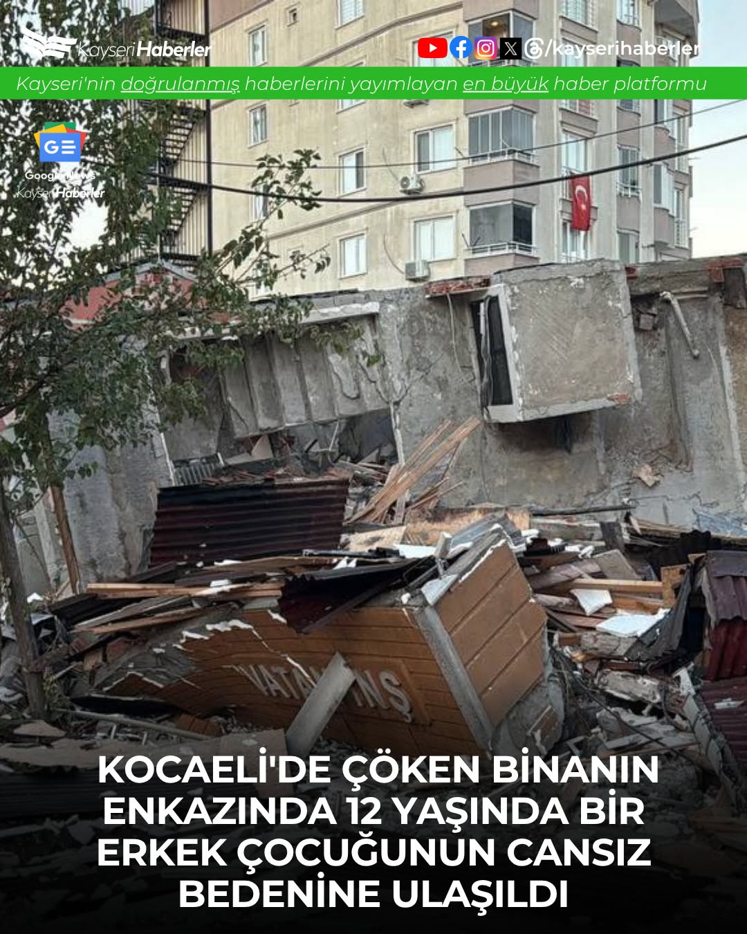 Kocaeli Gebze'de Bina Çöktü: 2 Can Kaybı, Kurtarma Çalışmaları Sürüyor
