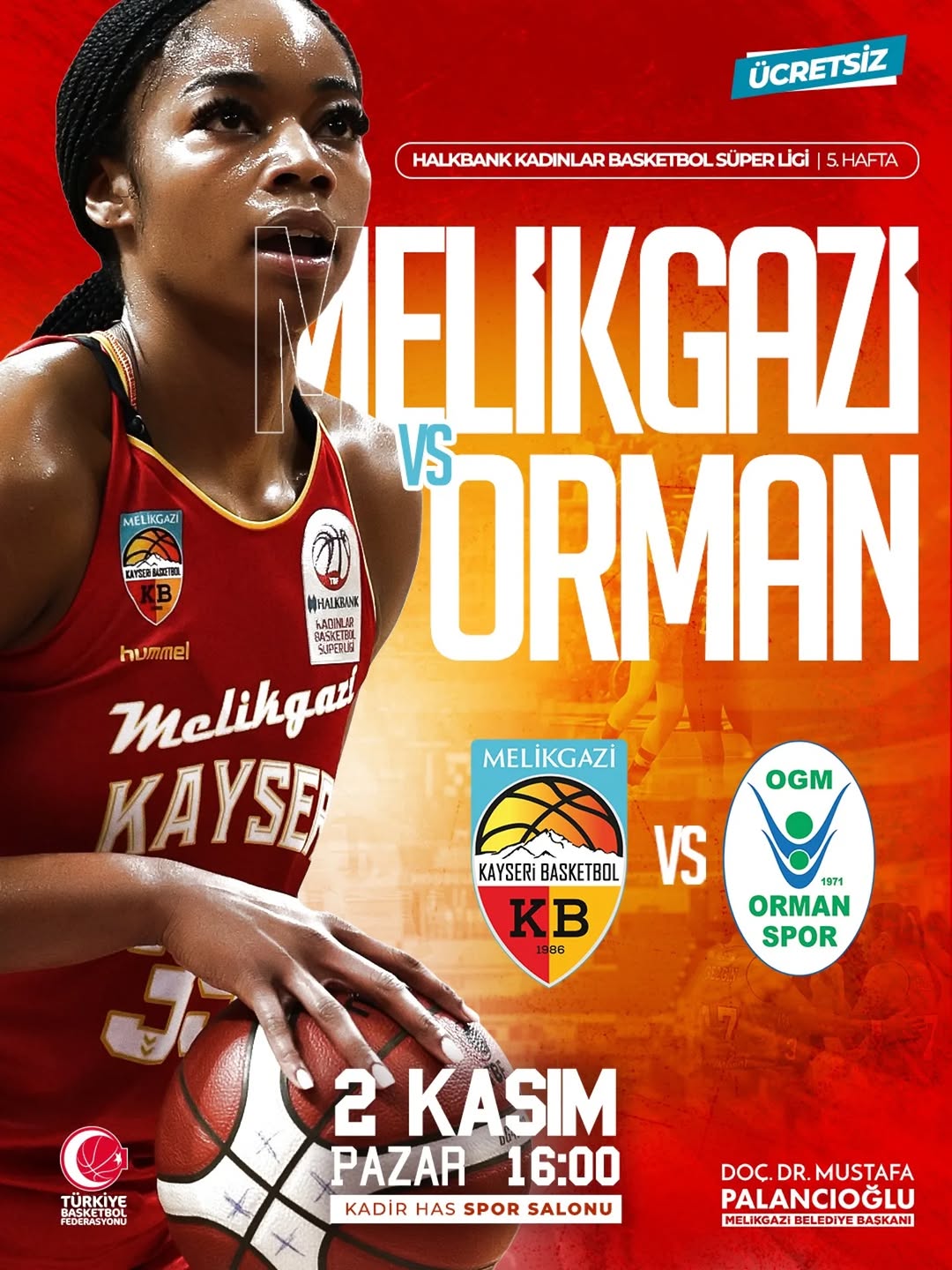 Kayseri'de Basketbol Heyecanı: Melikgazi Kayseri Basketbol, Ormanspor ile Karşılaşıyor