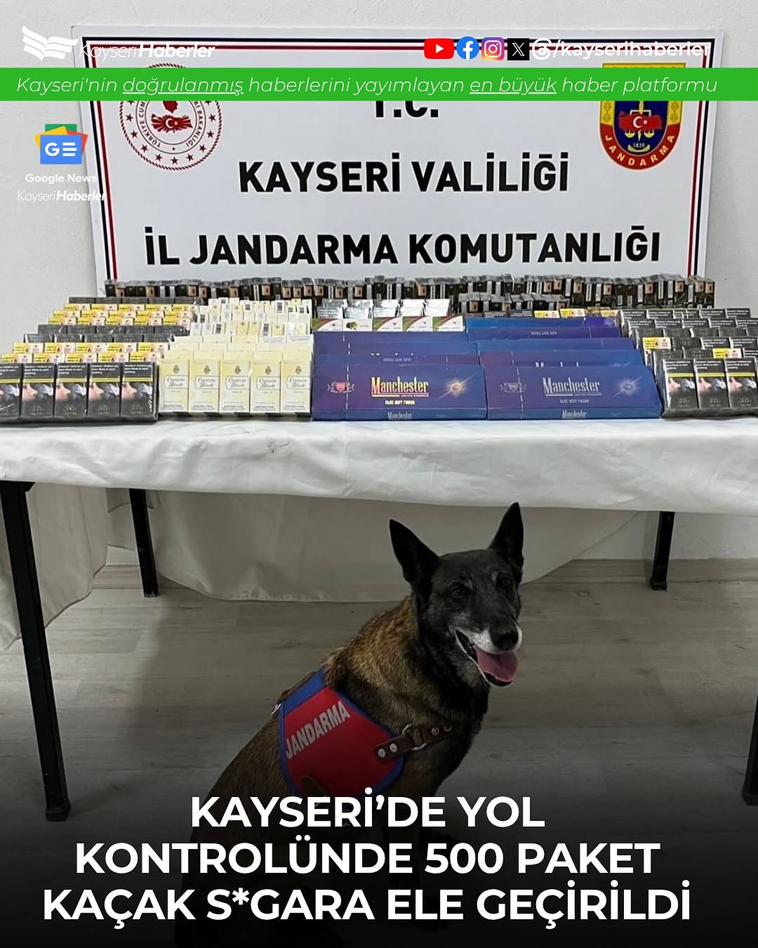 Kayseri'de Jandarma, Kaçak Sigara Operasyonuyla 500 Paket Ele Geçirdi