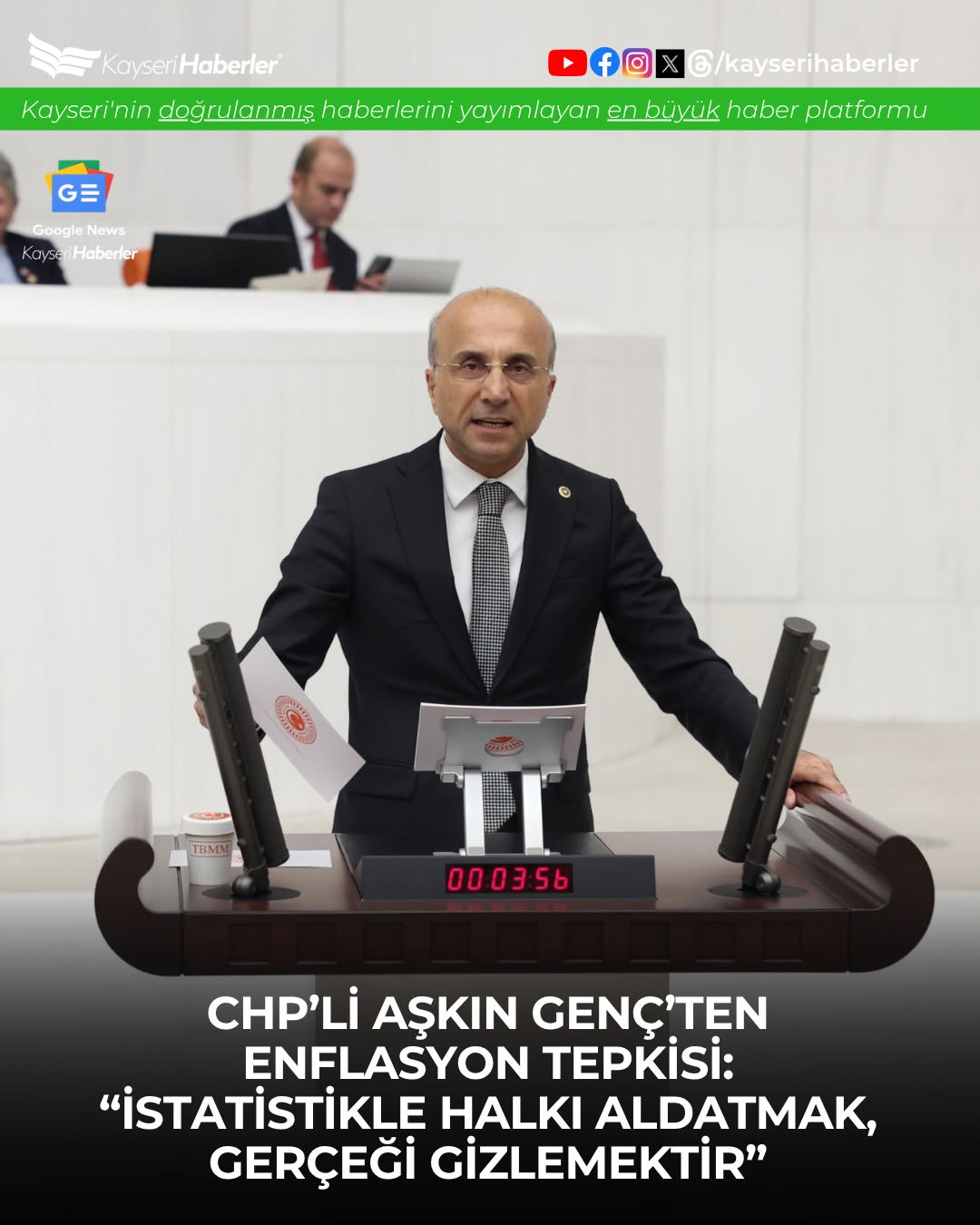 CHP'li Genç'ten TÜİK Enflasyon Verilerine Sert Eleştiri: 