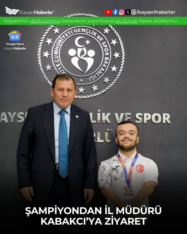 Kayserili Milli Sporcu Çağdaş Kaya, Dünya Şampiyonluğunu İl Müdürüne Armağan Etti