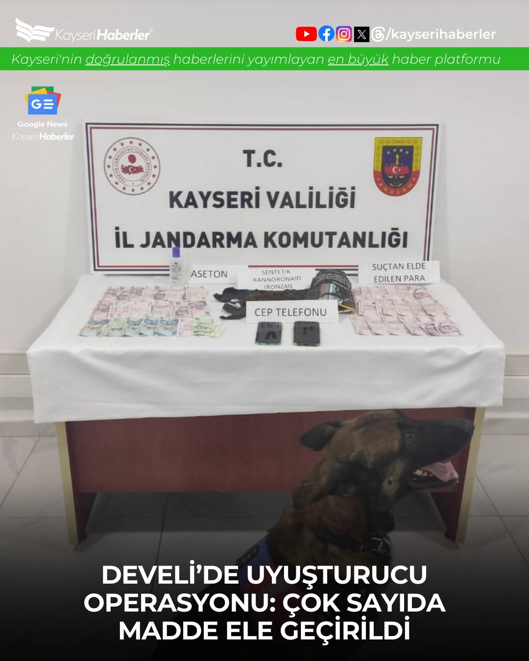Kayseri'de Uyuşturucu Operasyonu: Çok Sayıda Madde ve Para Ele Geçirildi