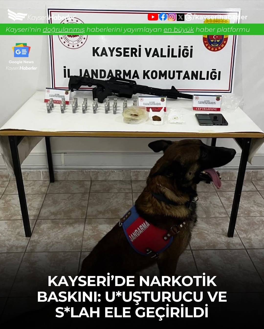 Kayseri'de Narkotik Operasyonu: Uyuşturucu ve Av Tüfeği Ele Geçirildi