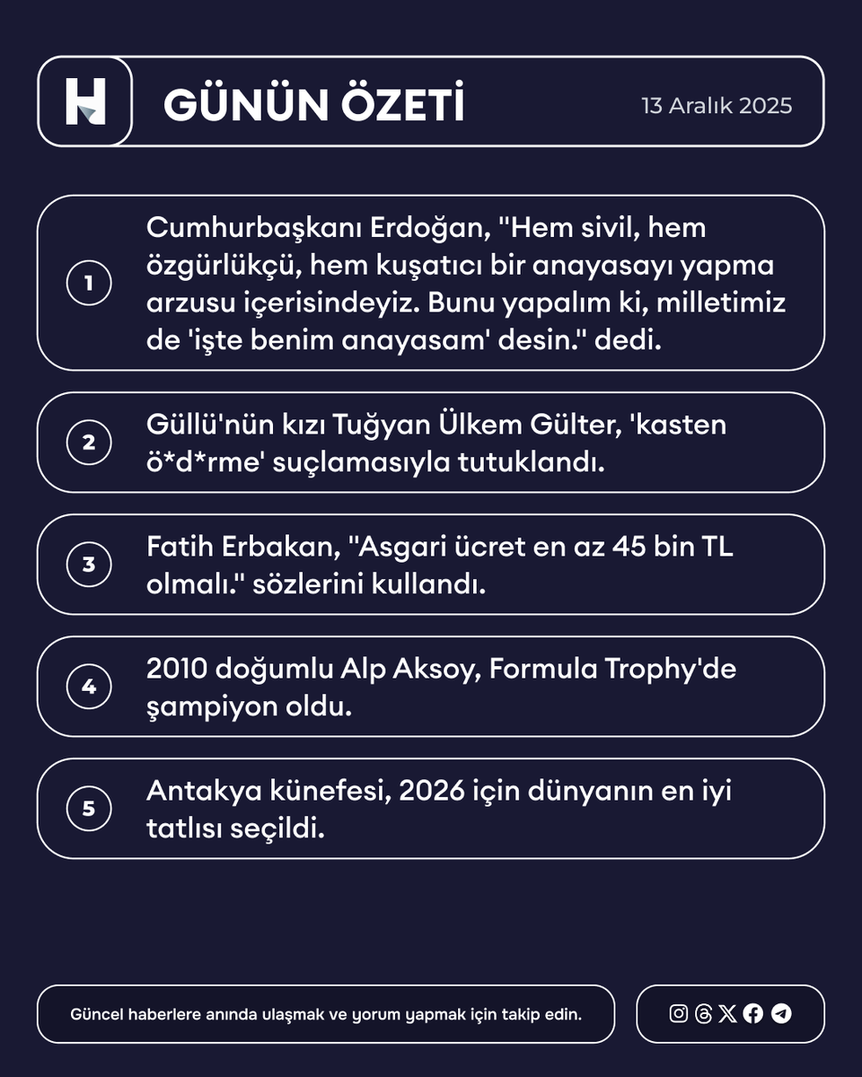 13 Aralık 2025 Gündem Özeti: Bugünün Öne Çıkan Başlıkları