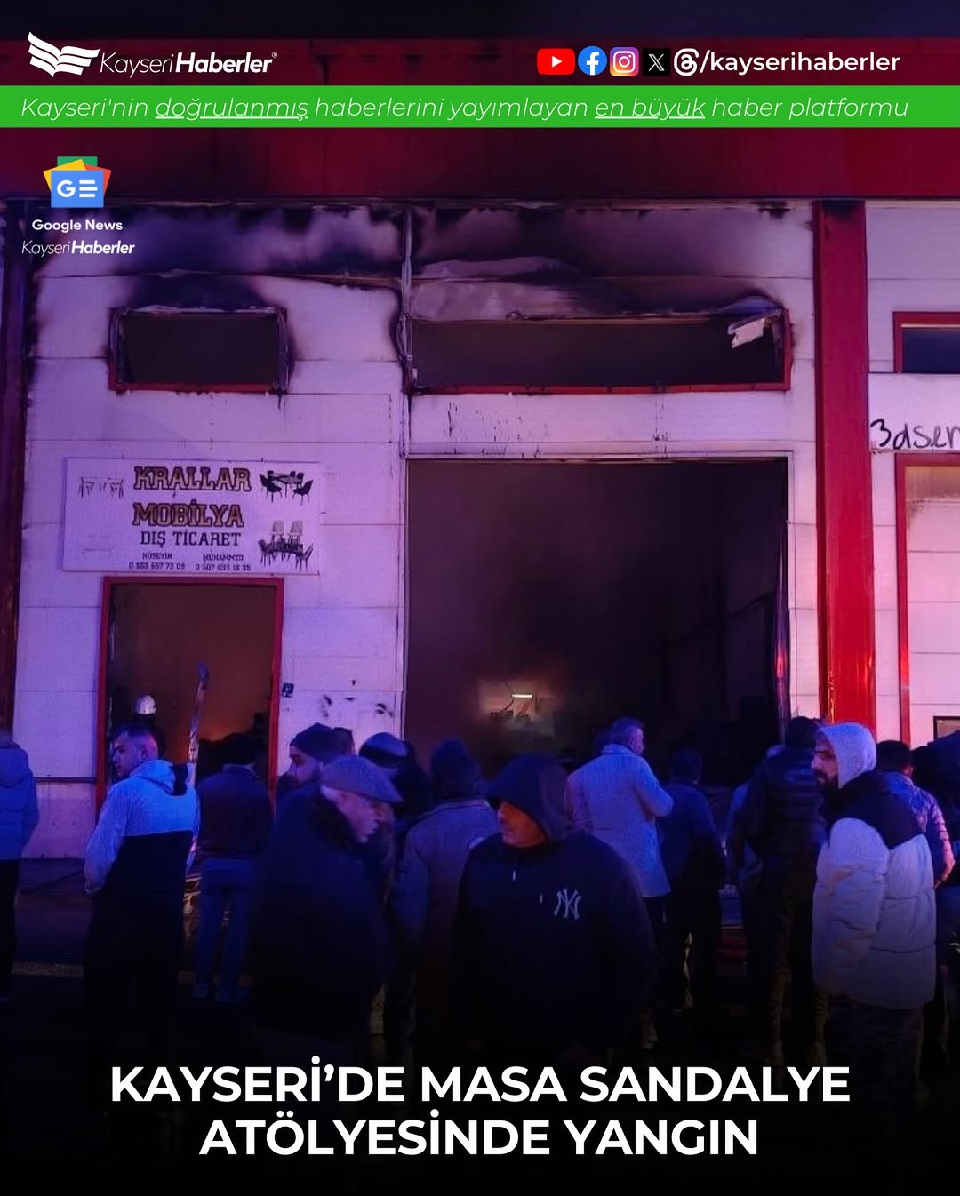 Kayseri'de Masa Sandalye Atölyesinde Yangın: Maddi Hasar Meydana Geldi