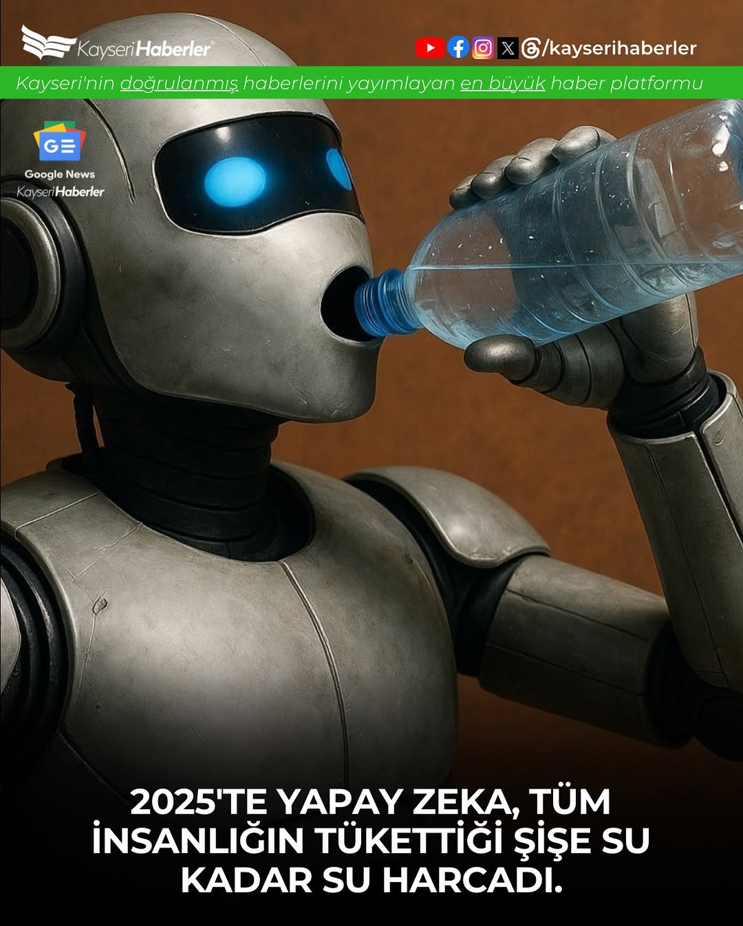 Yapay Zeka'nın Su Tüketimi 2025'te İnsanlığın Şişe Su Kullanımına Erişecek