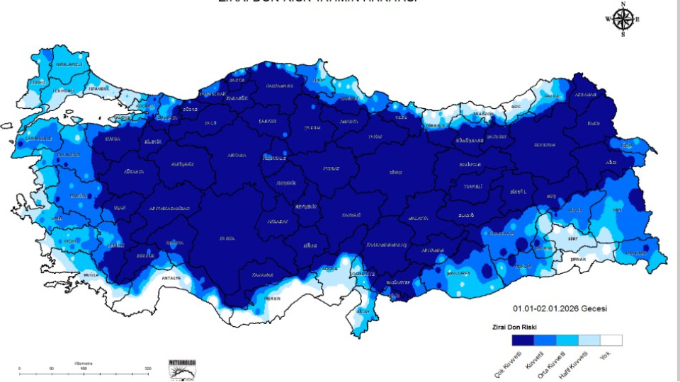 Meteoroloji Uyardı: Yılbaşında Türkiye Genelinde Zirai Don Riski