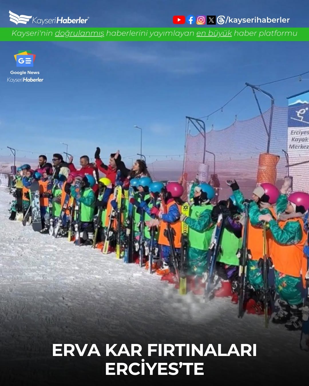 Kayseri'de ERVA Spor Okulları'na Bir Yenisi Eklendi: Erciyes'te Kayak Eğitimleri Başladı