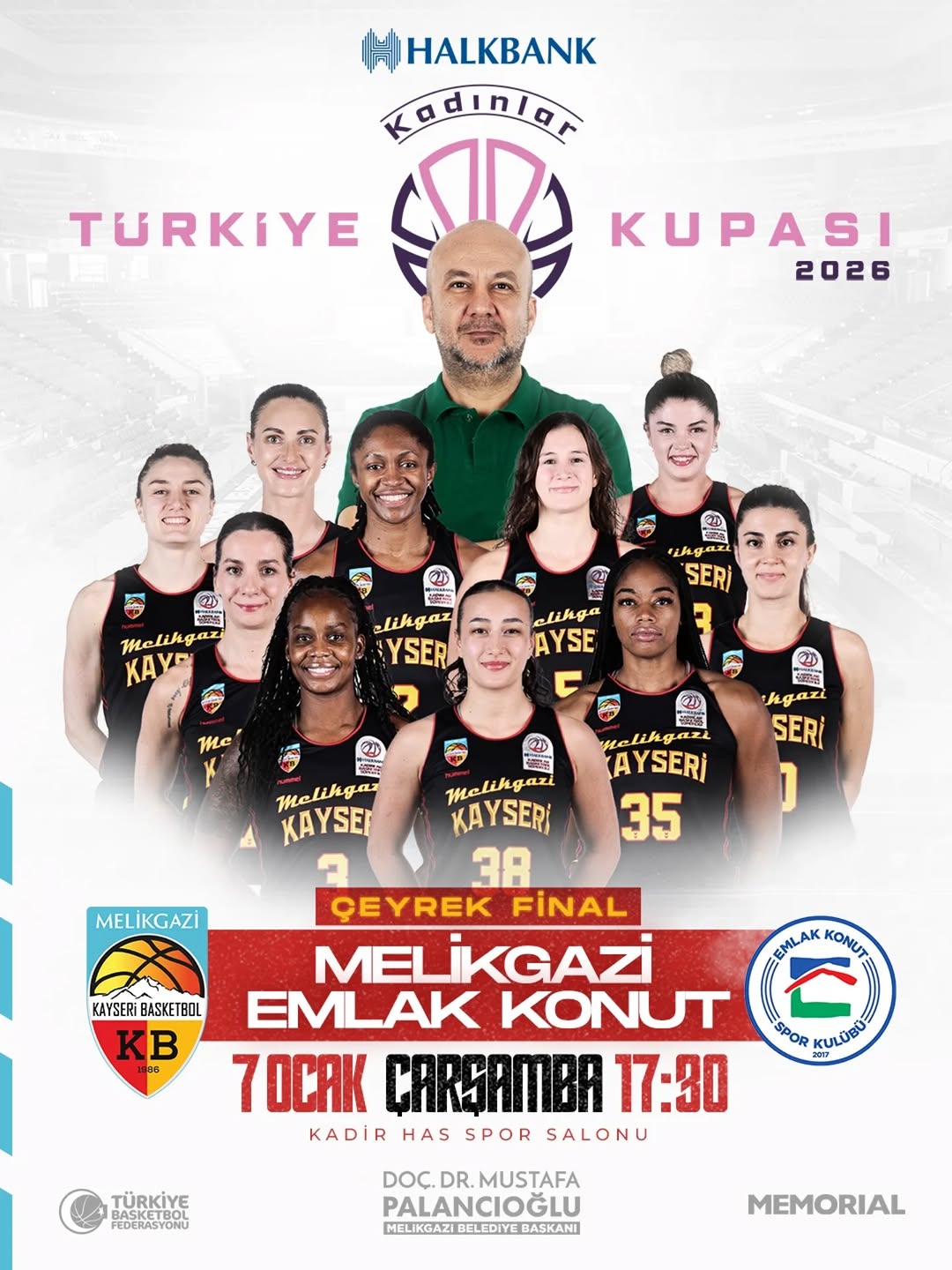 Kayseri'de Basketbol Heyecanı: Melikgazi Belediyesi Spor Kulübü, Türkiye Kupası Çeyrek Finalinde Sahne Alacak