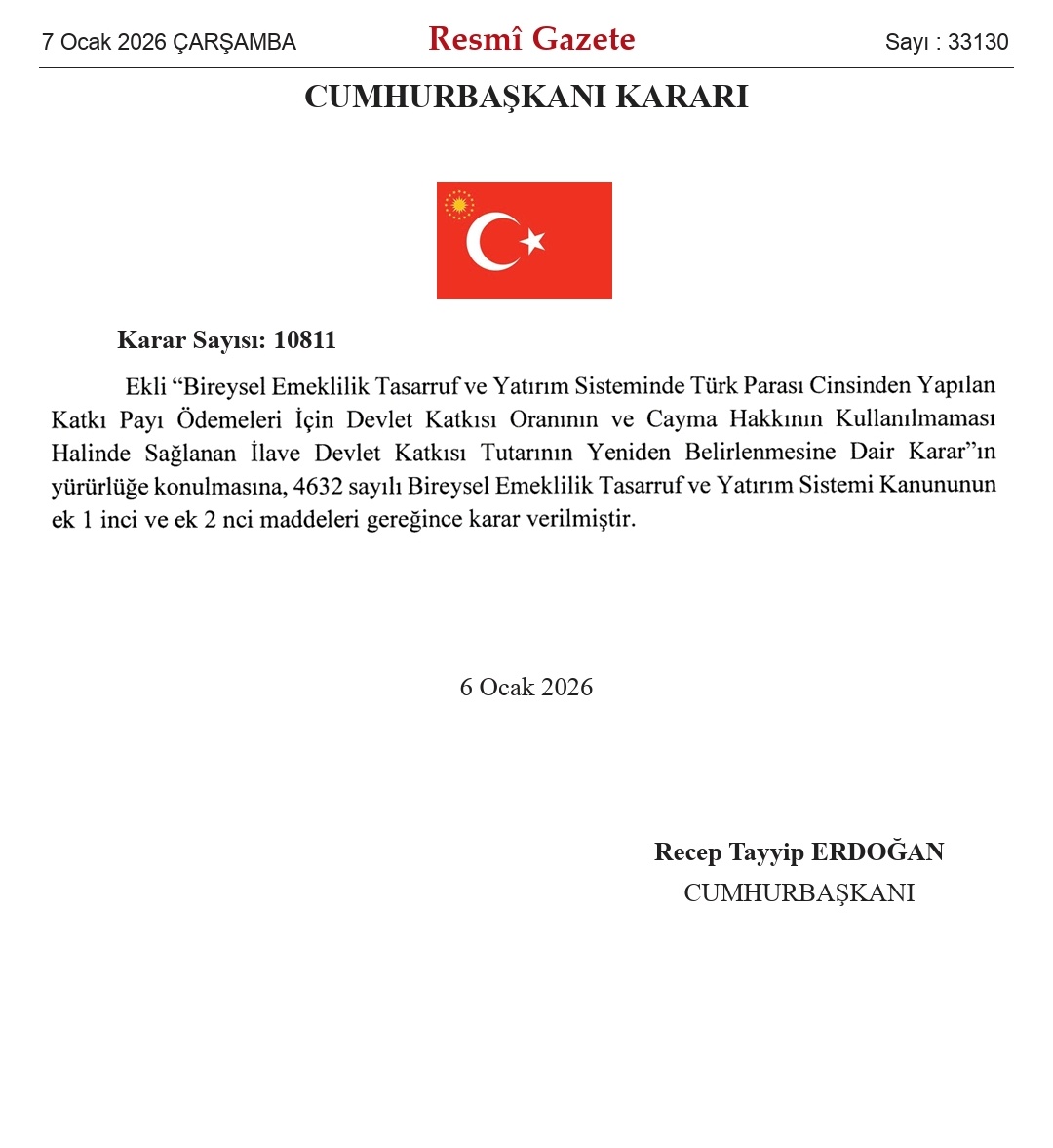 Bireysel Emeklilik Sisteminde Devlet Katkısı Oranı Düştü