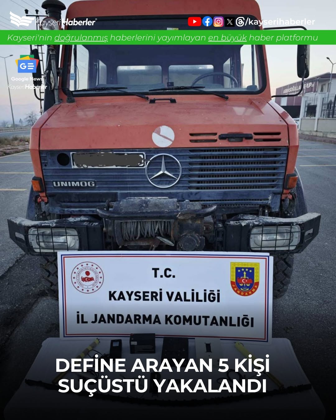 Kayseri'de Define Avcıları Jandarma Tarafından Suçüstü Yakalandı