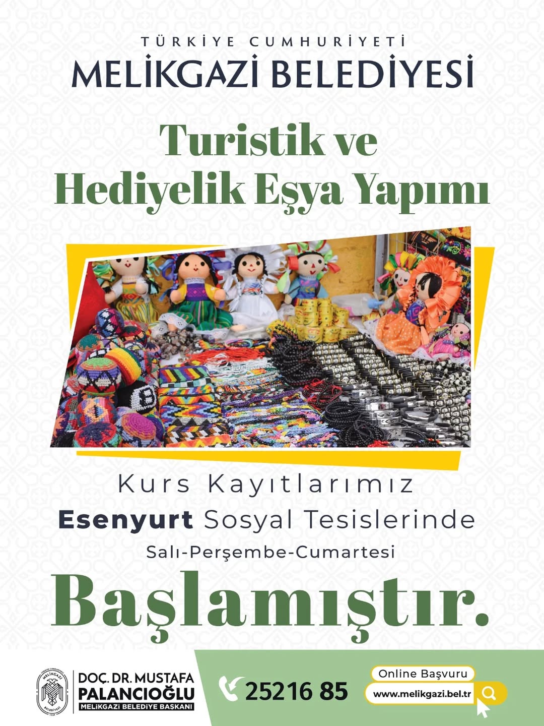 Kayseri Melikgazi'de Turistik Eşya Yapımı Kursu Başlıyor