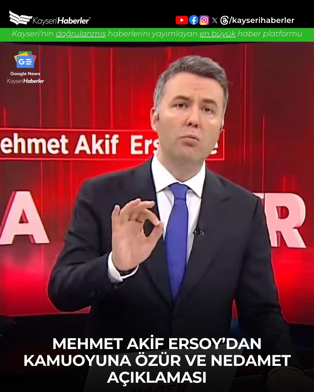 Gazeteci Mehmet Akif Ersoy Kamuoyundan Özür Diledi