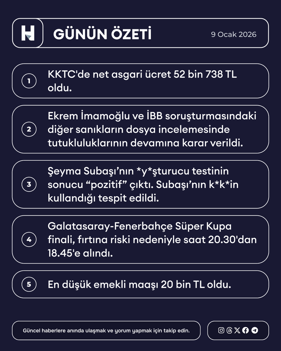 9 Ocak 2026 Tarihli Güncel Politik Gelişmeler