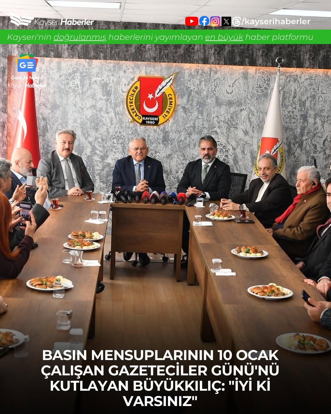 Kayseri'de 10 Ocak Çalışan Gazeteciler Günü Kutlandı