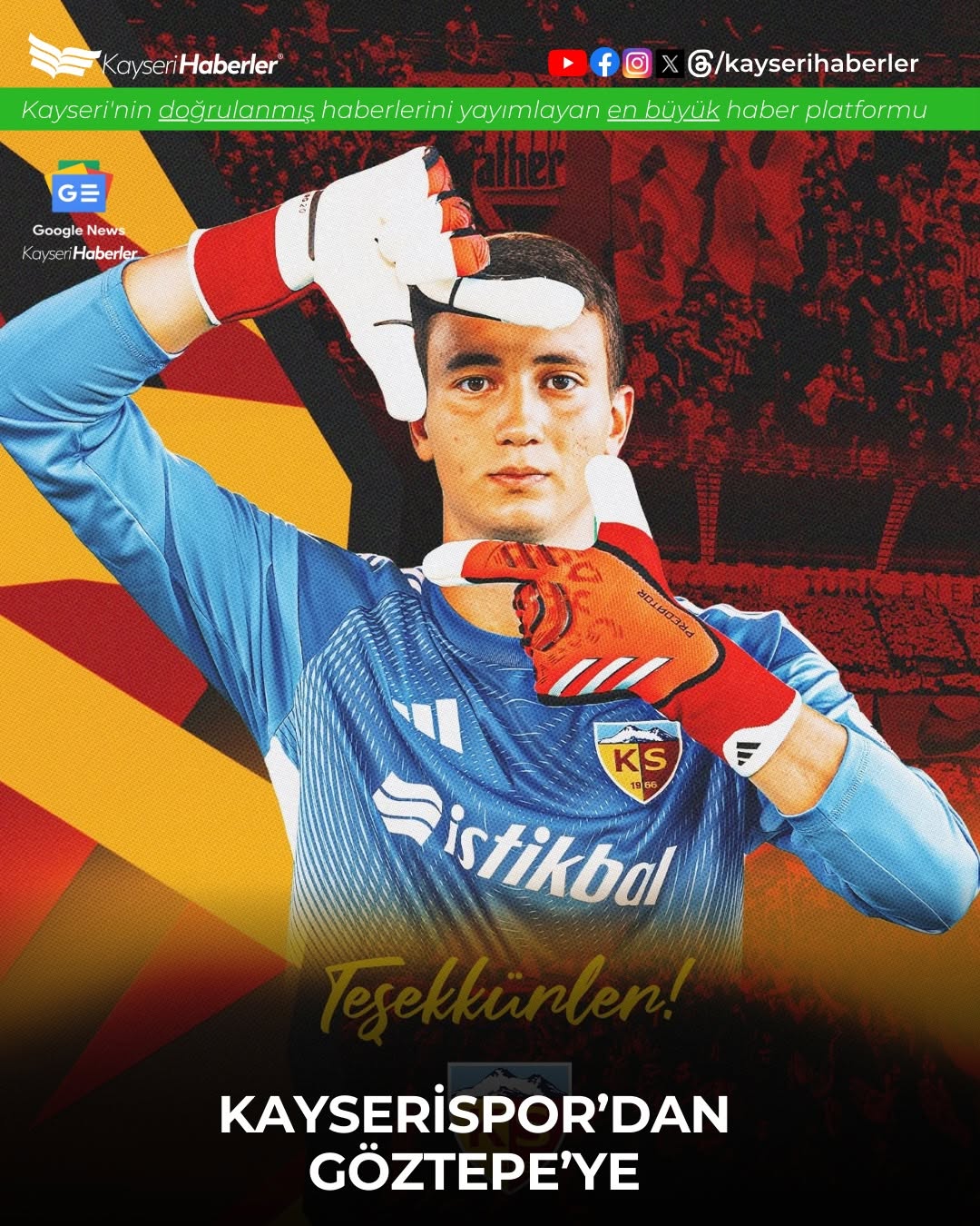 Kayserisporlu Kaleci Mehmet Şamil Öztürk, Göztepe'ye Transfer Oldu