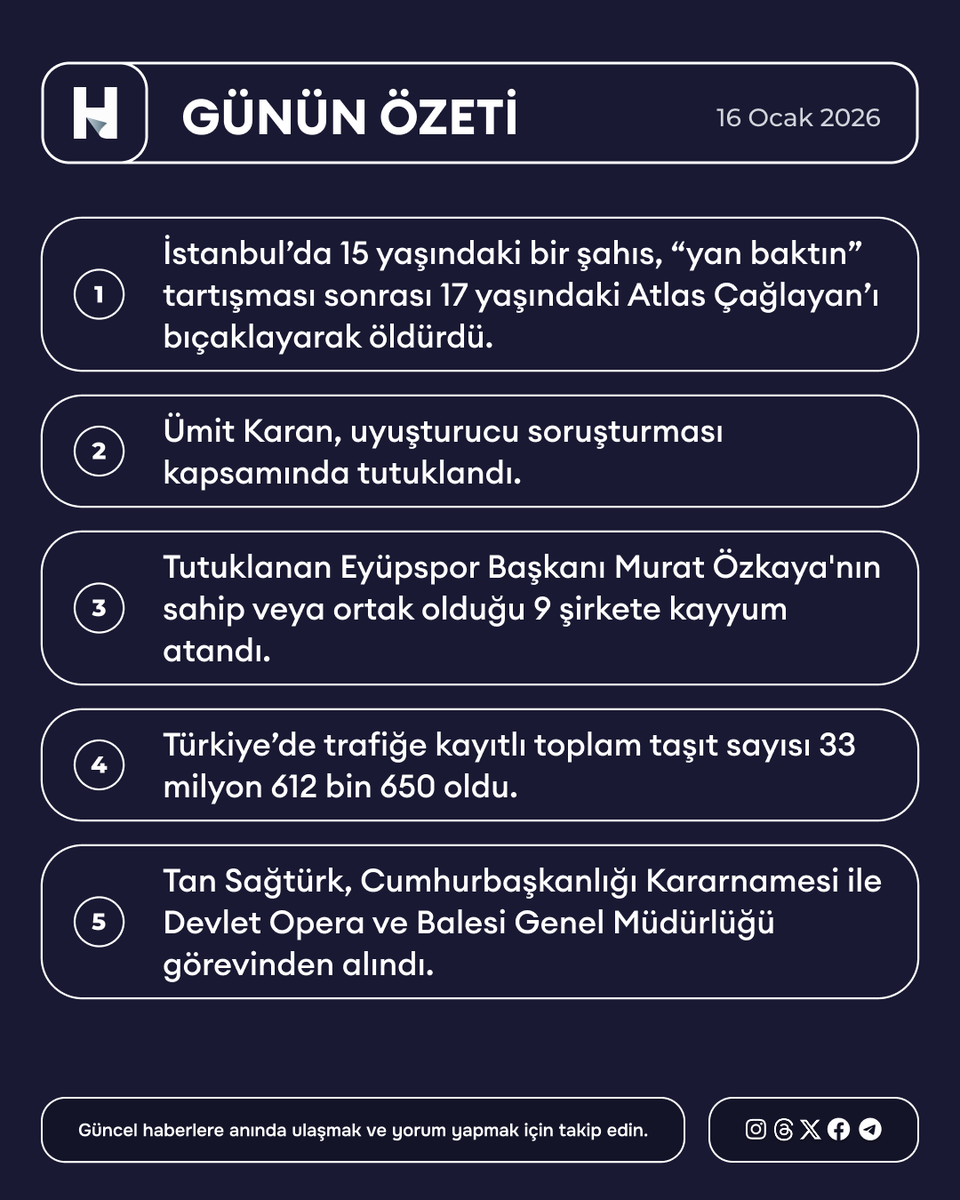 Türkiye Gündemi: 16 Ocak 2026'da Öne Çıkan Gelişmeler