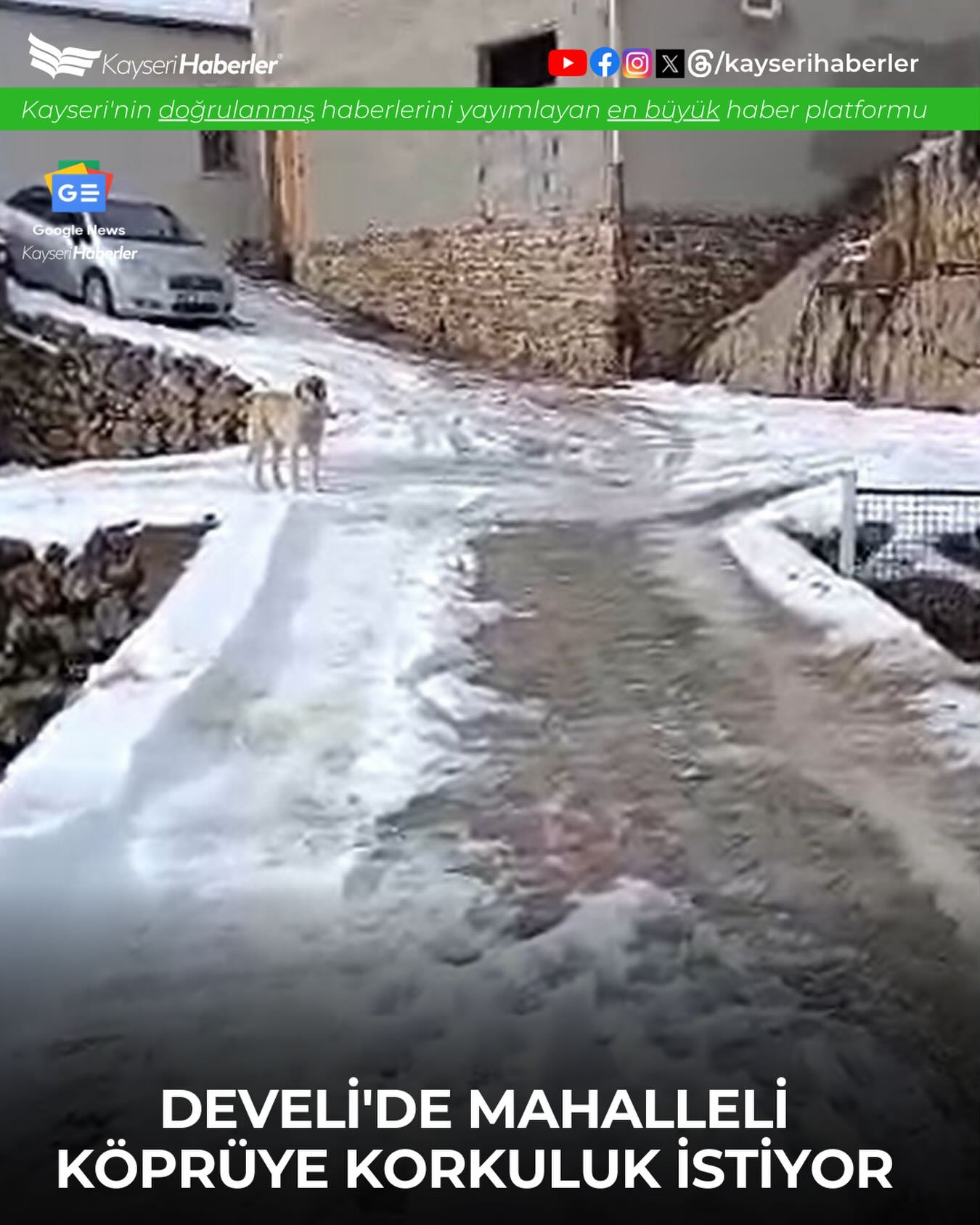 Develi'deki Korkuluksuz Köprü Can Güvenliği Tehdit Ediyor