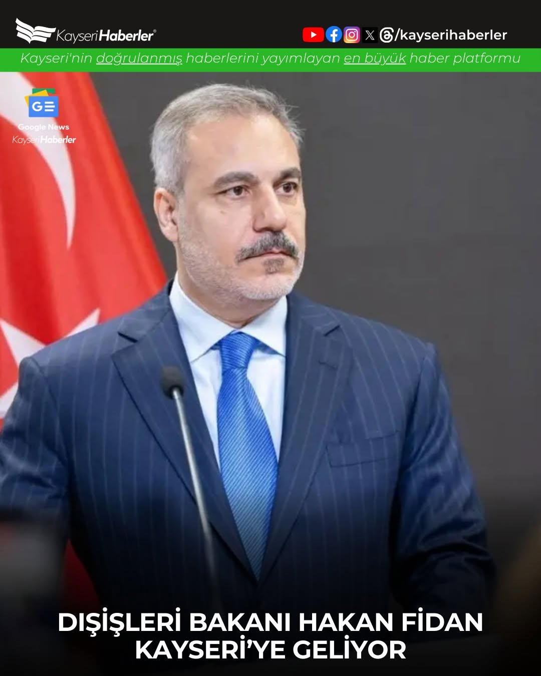 Dışişleri Bakanı Hakan Fidan, Kayseri'de Parti Toplantısı ve Programlara Katılacak