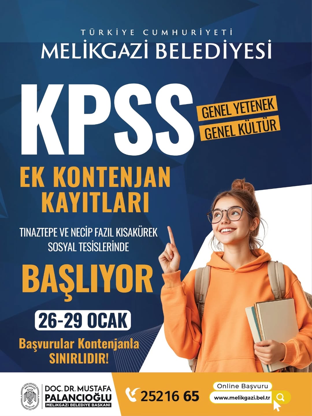 Melikgazi Belediyesi'nden KPSS Kursları İçin Ek Kontenjan Müjdesi