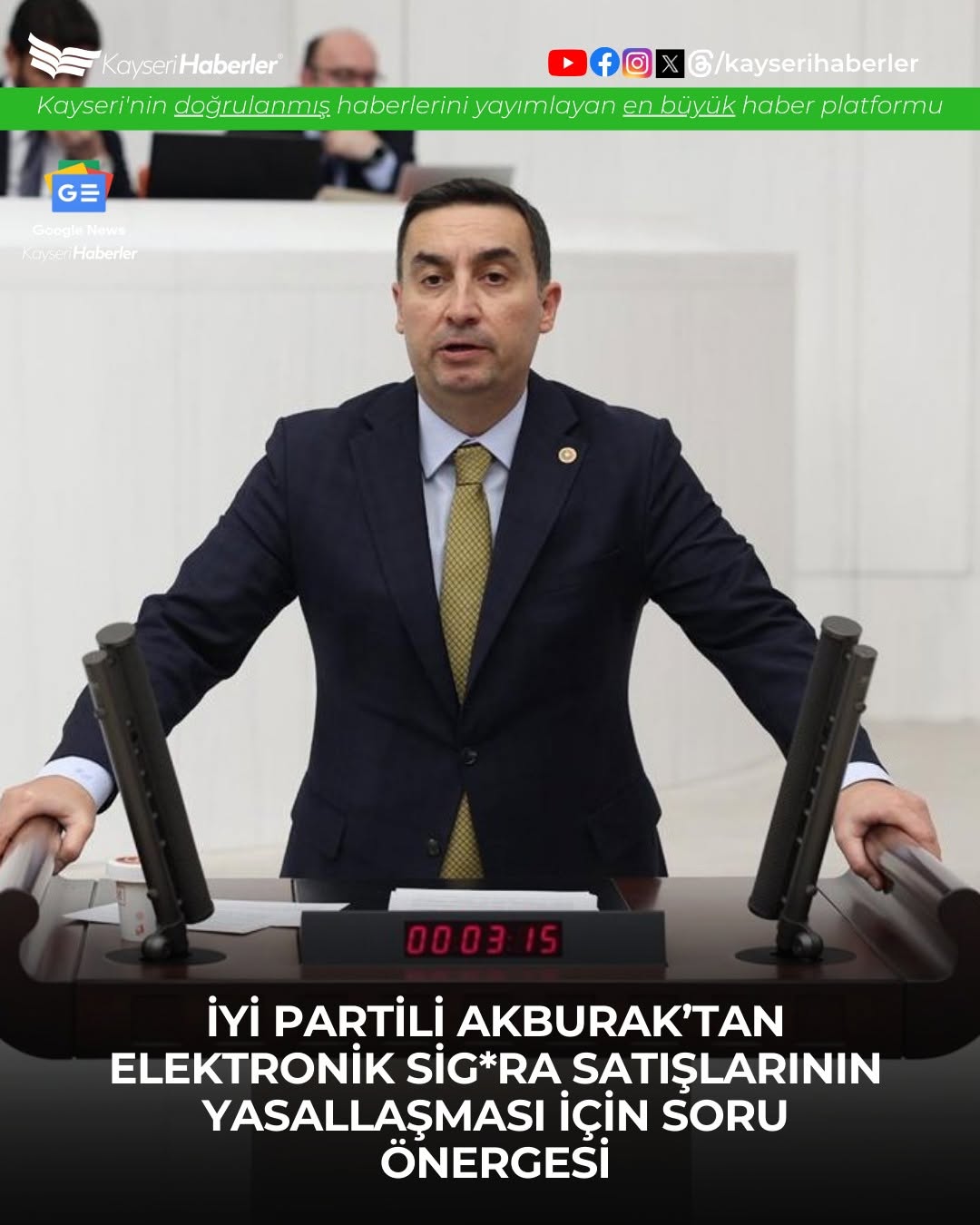 İYİ Partili Akburak'tan TBMM'ye Elektronik Sigara Yasallaştırma Önergesi