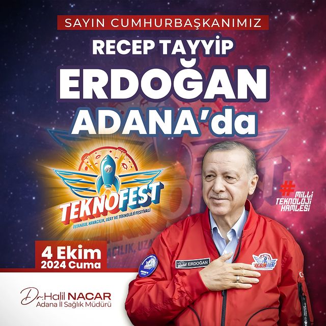 Recep Tayyip Erdoğan, Adana'da Teknofest etkinliğine katılacak