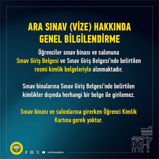 İstanbul Üniversitesi AUZEF, Sınav Giriş Belgelerinin Önemi Hakkında Öğrencilerini Bilgilendirdi