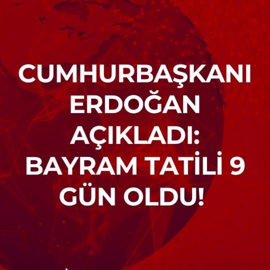 Kamu Çalışanları İçin 9 Günlük Bayram Tatili