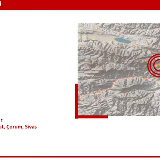 Amasya Taşova'da 4.6 Büyüklüğünde Deprem