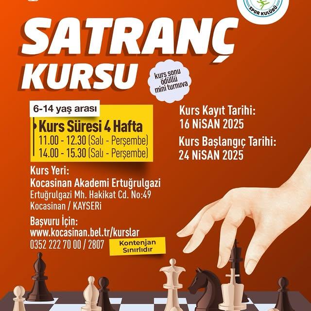 Kayseri Kocasinan'da Satranç Kursu Kayıtları Başladı