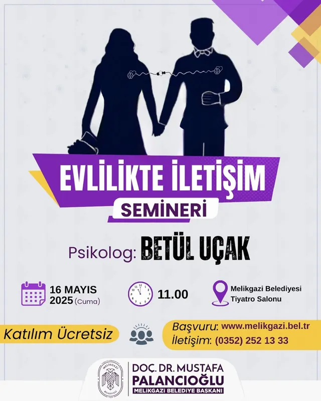 Kayseri Melikgazi Belediyesi'nden Evliliğe Sağlıklı Bir Başlangıç Semineri