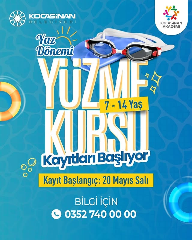 Kocasinan Belediyesi'nden 7-14 Yaş Çocuklara Yüzme Kursu İmkanı