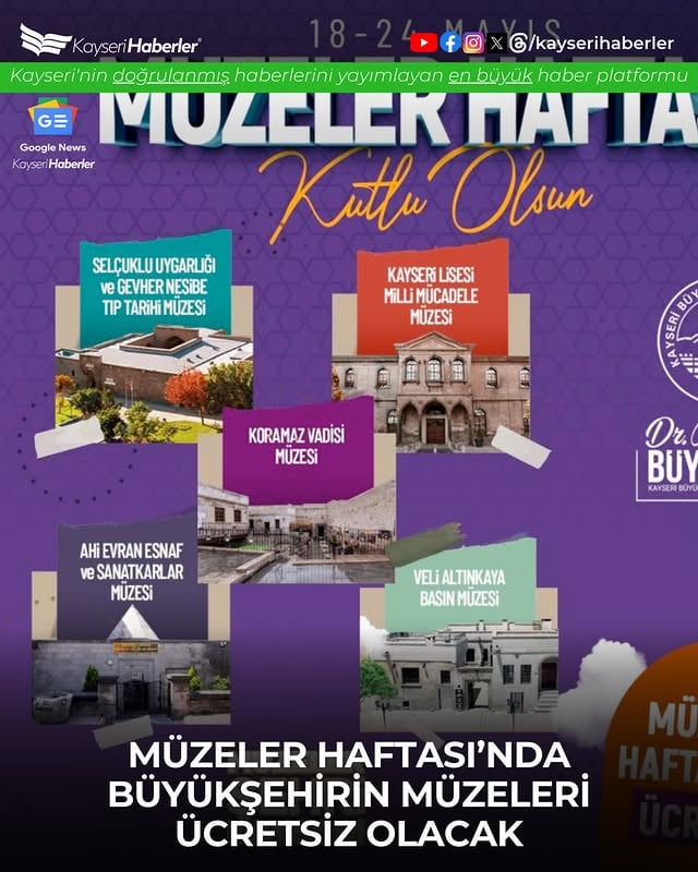 Kayseri'de Müzeler Haftası: Tarihi ve Kültürel Mirası Ücretsiz Keşfedin