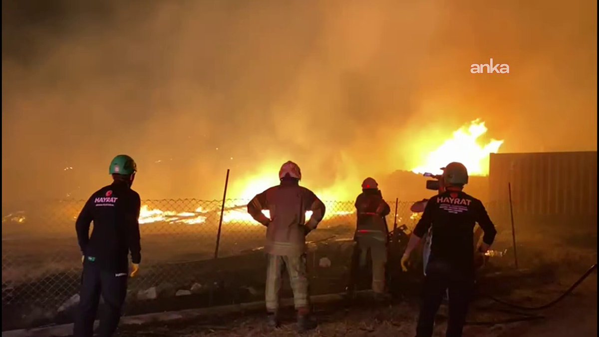 İzmir Aliağa'da Orman Yangını Söndürme Çalışmaları Devam Ediyor