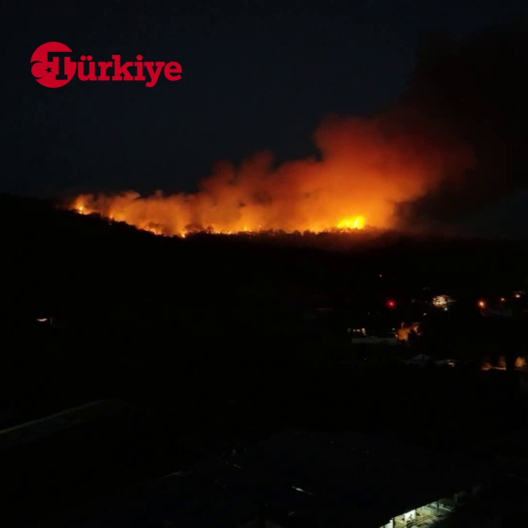 İzmir Urla'daki Orman Yangını Devam Ediyor