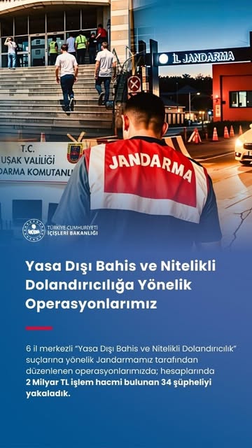 Yasa Dışı Bahis ve Nitelikli Dolandırıcılık Operasyonunda 34 Şüpheli Yakalandı, 2 Milyar TL'lik İşlem Hacmi Ele Geçirildi