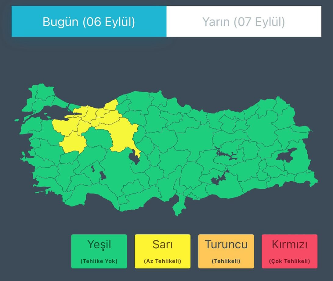 Ankara, Zonguldak ve Karadeniz'de Kuvvetli Yağış Uyarısı
