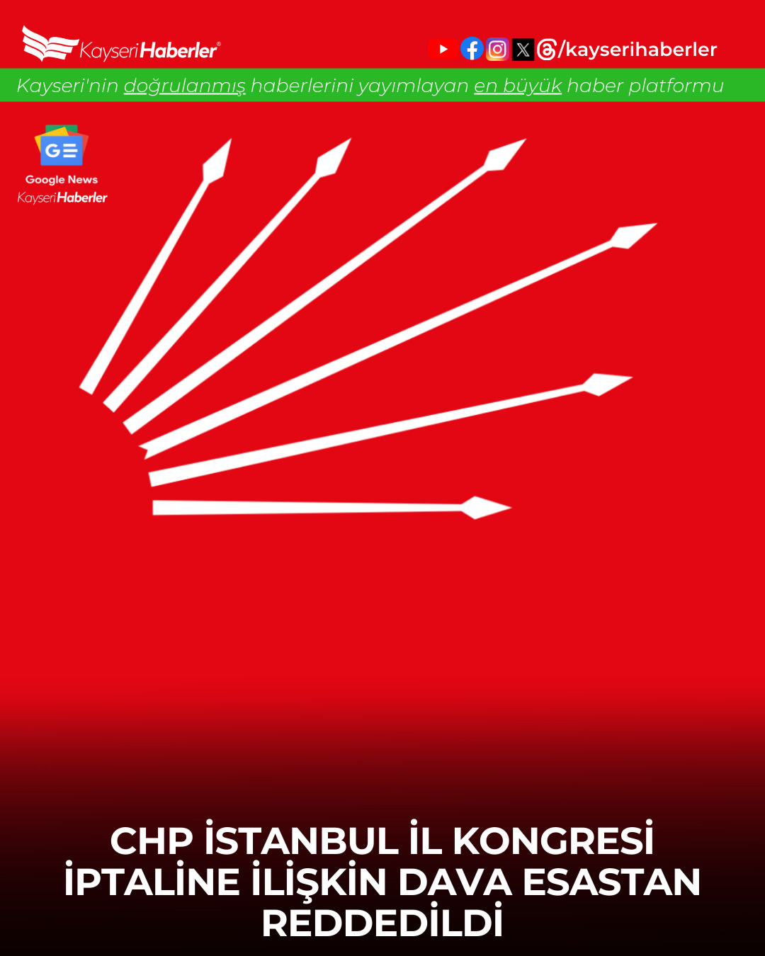 CHP İstanbul İl Kongresi ve Kurultayı İptal Davaları Reddedildi