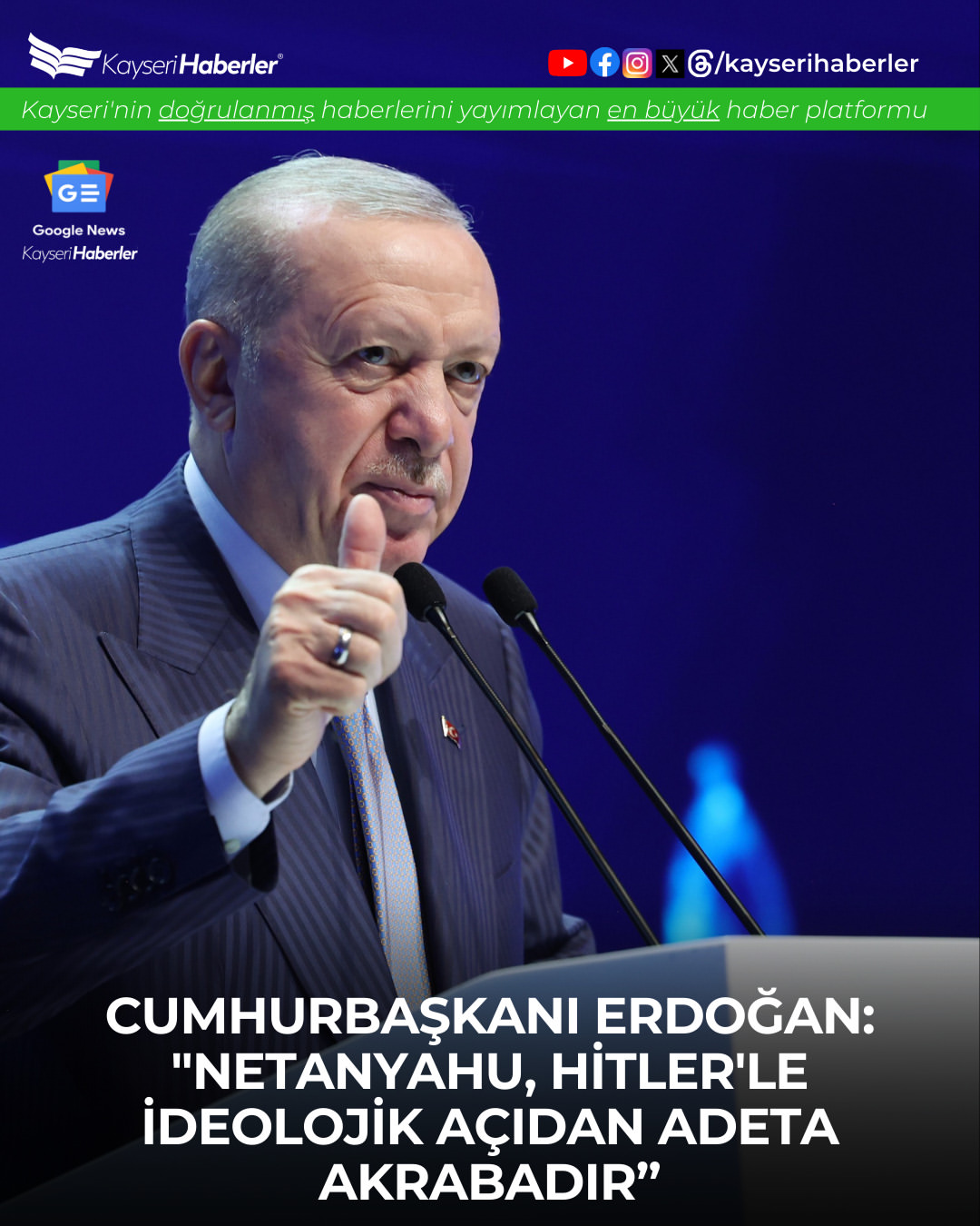 Erdoğan'dan Netanyahu'ya Hitler Benzetmesi