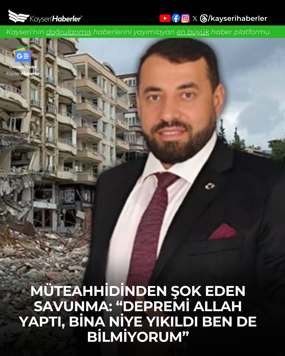 Hatay'daki Cemil Çapar Apartmanı Davasında Müteahhit Şok Açıklama Yaptı