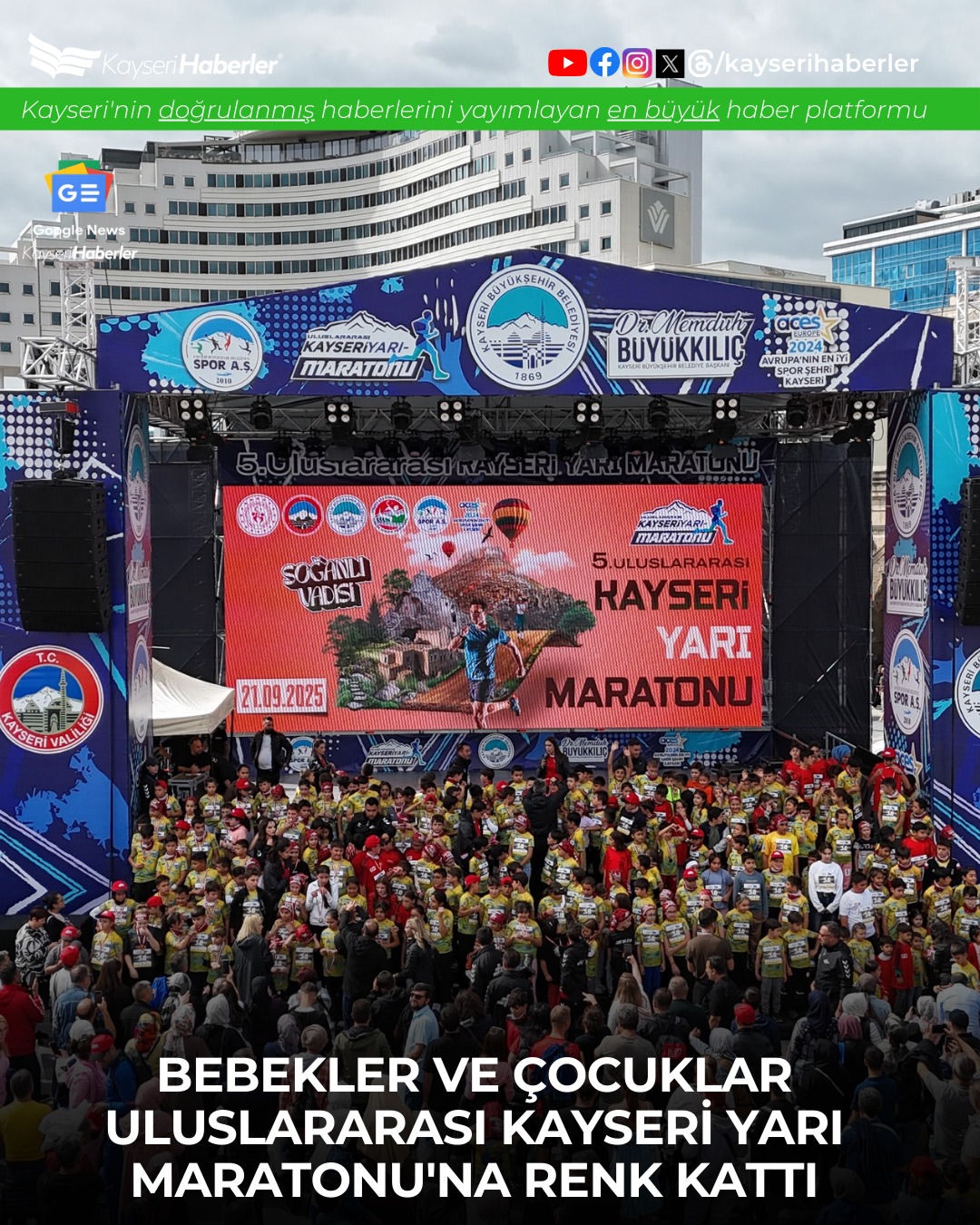 Kayseri'de Minikler ve Bebekler Sporla Buluştu: Uluslararası Yarı Maratonu Öncesi Coşkulu Etkinlikler