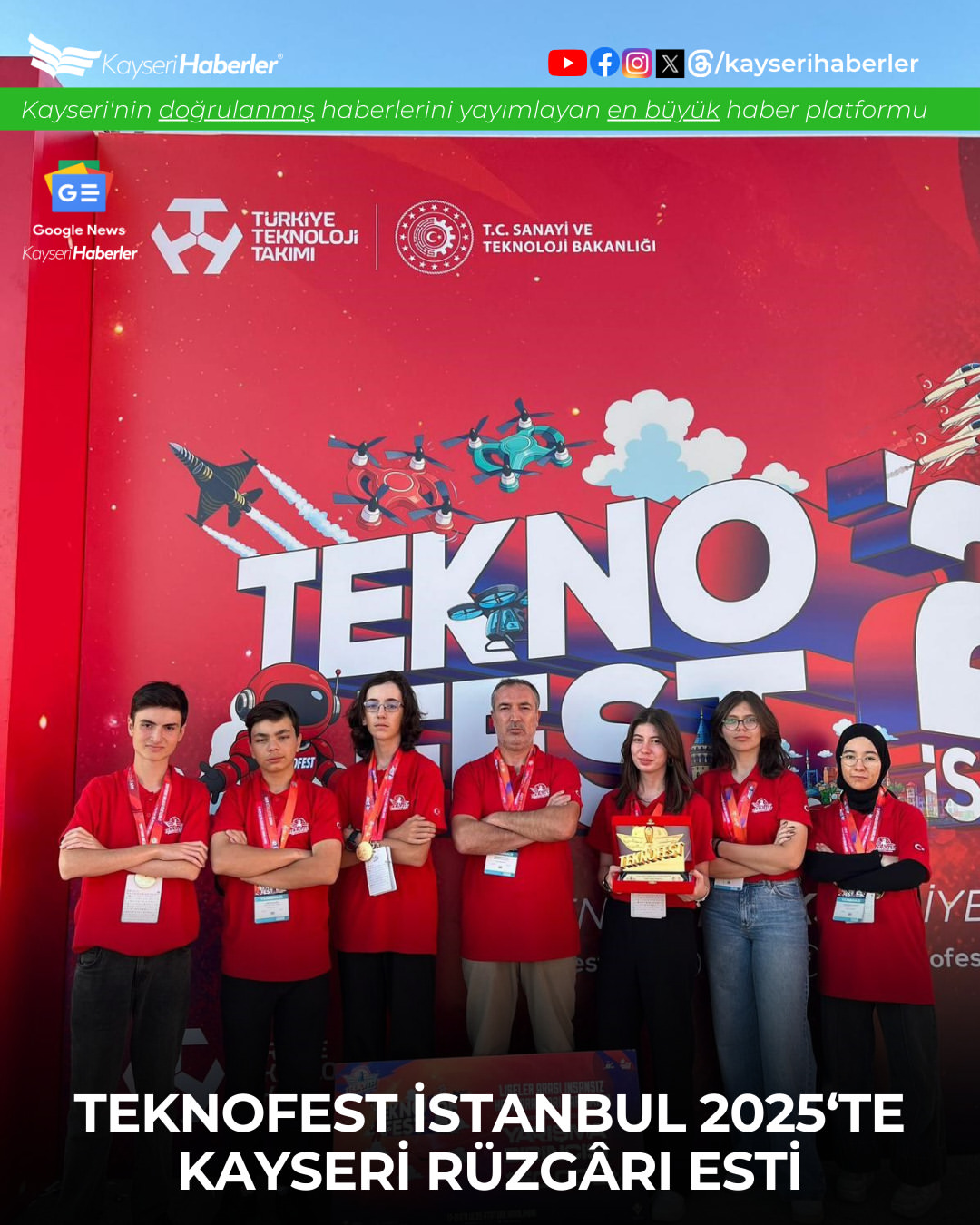 Kayserili Öğrenciler TEKNOFEST İstanbul'da Büyük Başarı Elde Etti