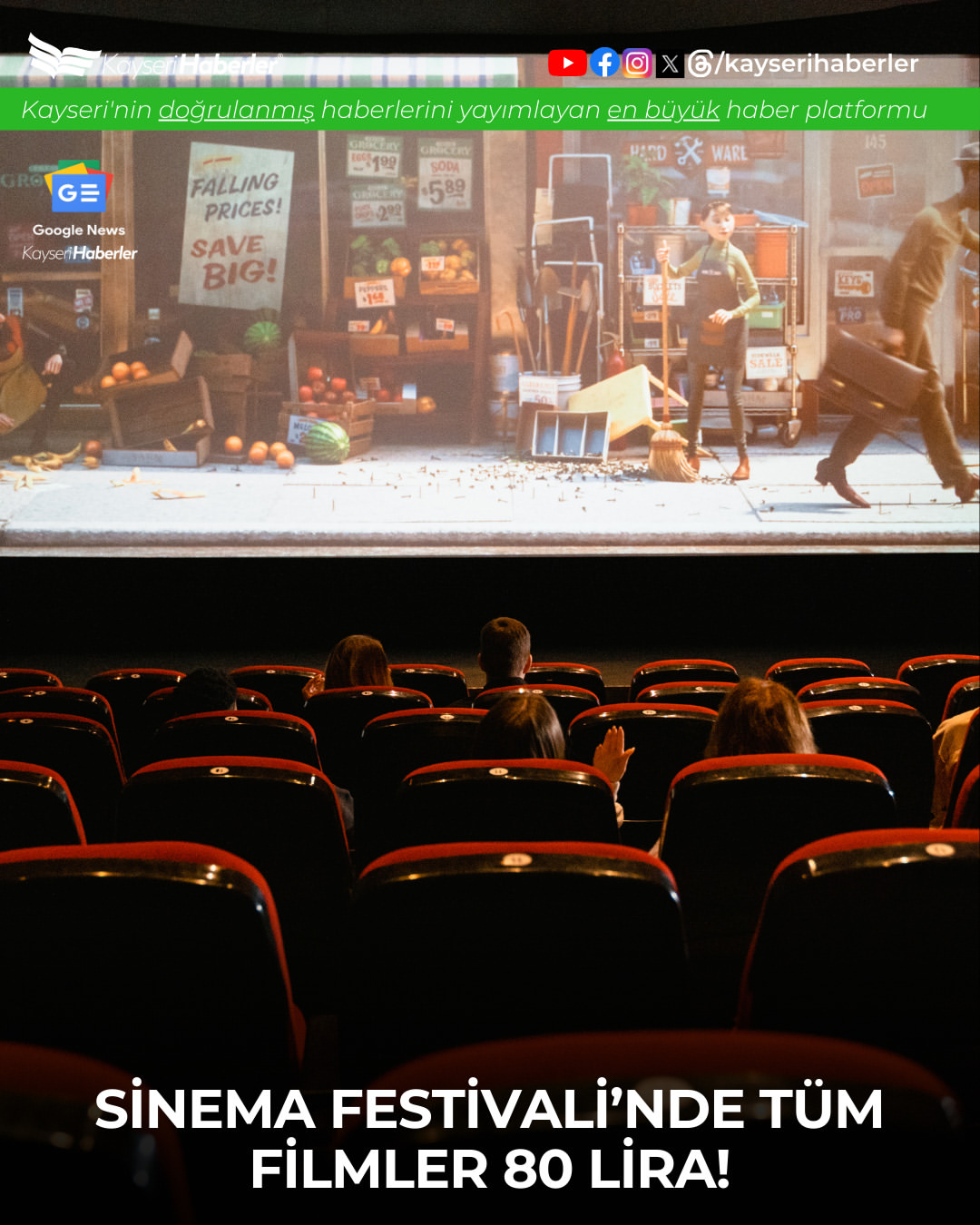 Kayseri'de Sinema Festivali Başlıyor: Bilet Fiyatları ve Detaylar