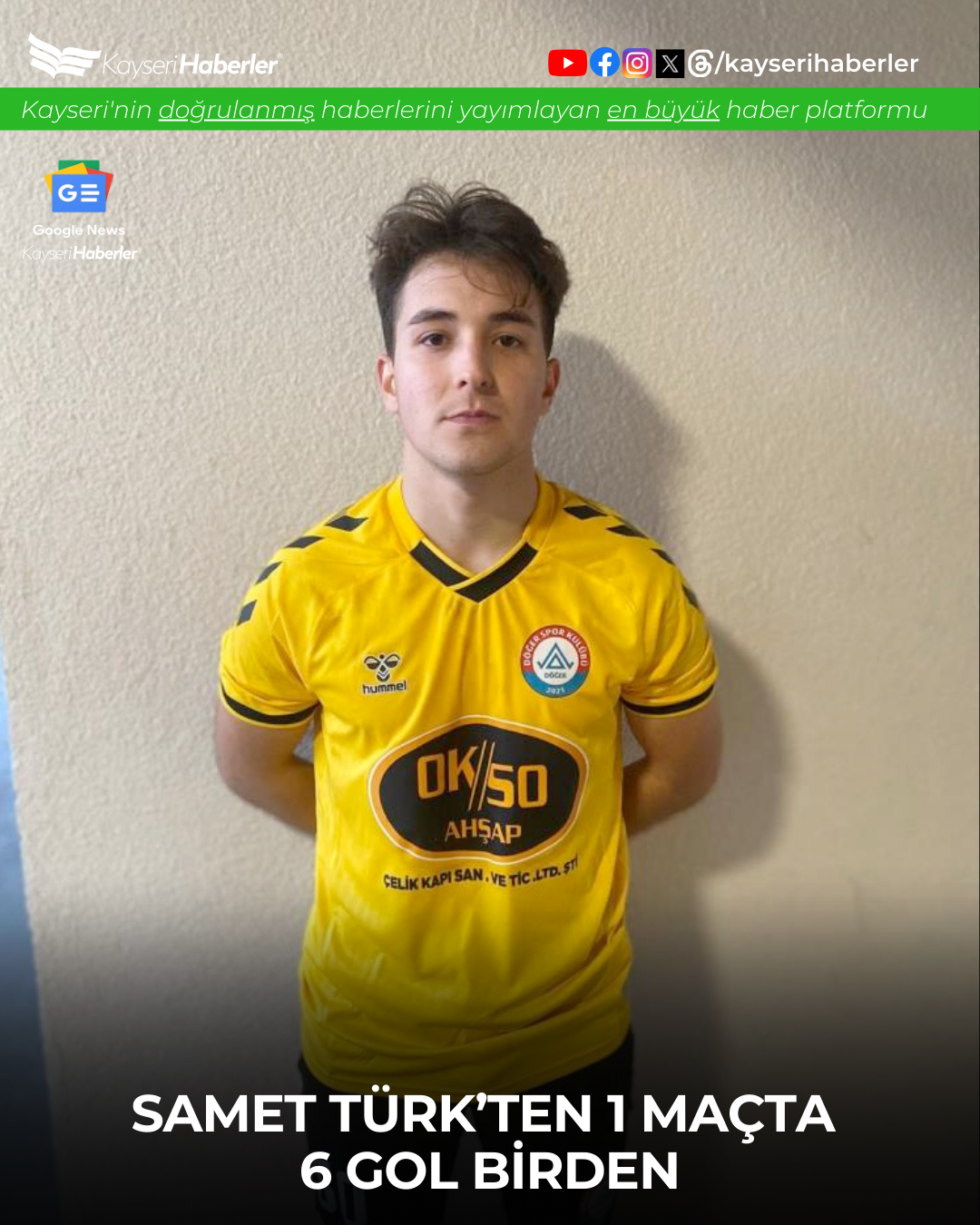 Kayseri Döğerspor'dan Göl Yağdıran Başlangıç: Samet Türk 6 Golle Tarihe Geçti