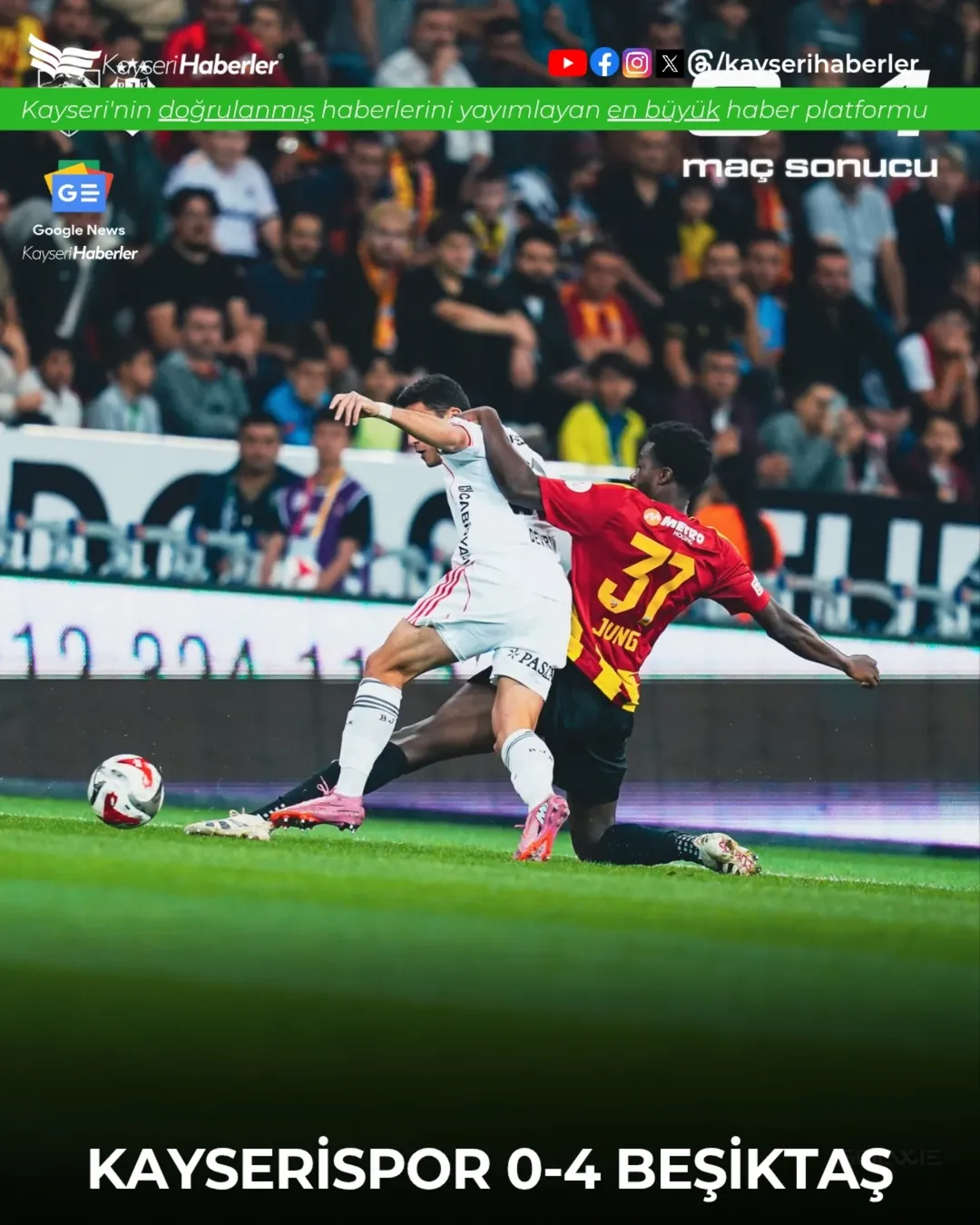 Kayserispor, Beşiktaş'a Karşı Kendi Evinde 4-0'lık Farkla Mağlup Oldu