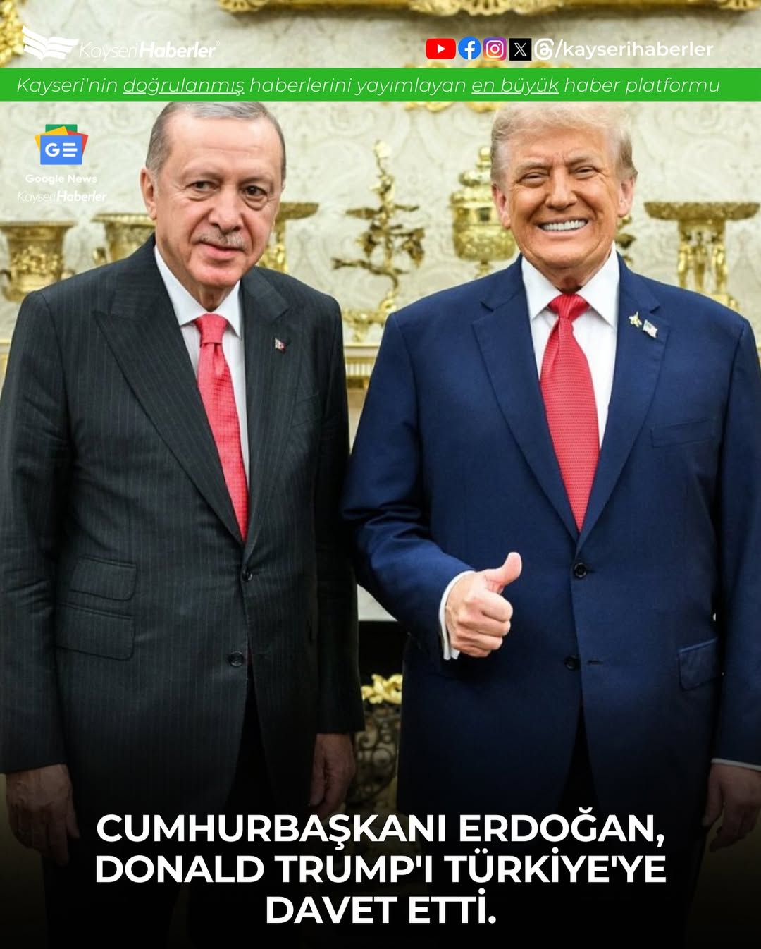 Başkan Erdoğan, ABD Başkanı Trump'ı Türkiye'ye Davet Etti