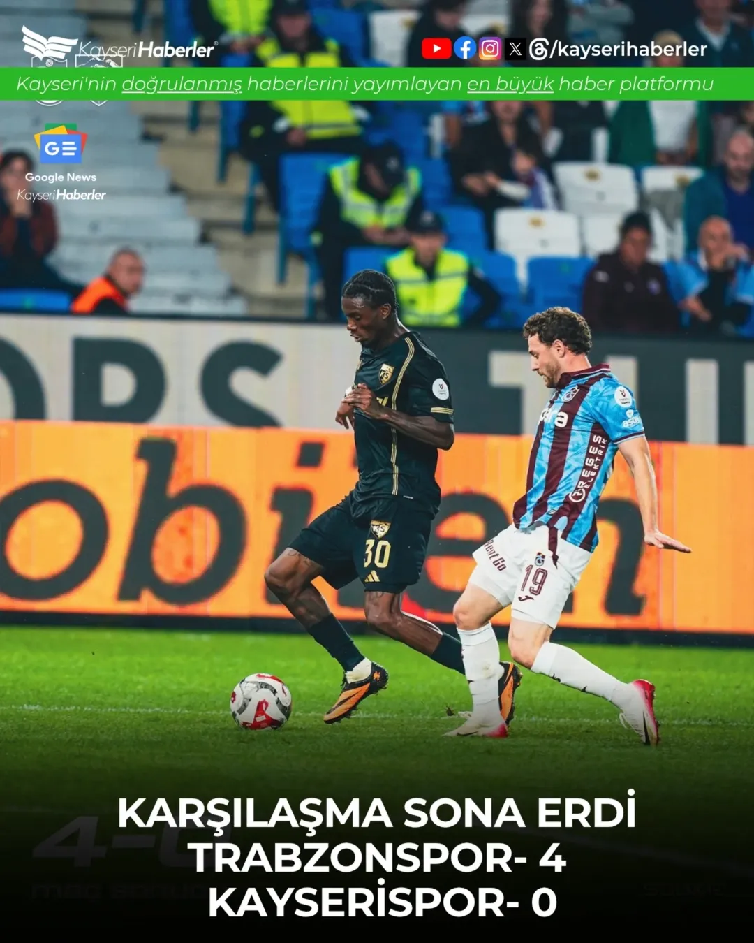 Kayserispor, Trabzonspor'a 4-0 Mağlup Oldu