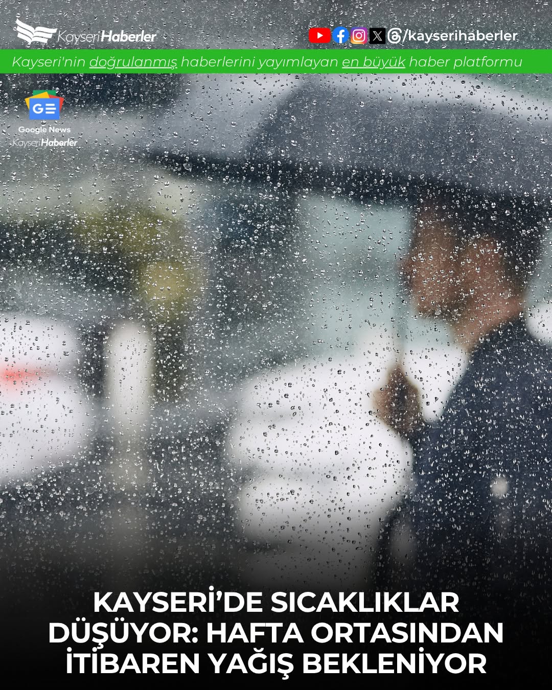 Kayseri'de Hafta Ortasında Sıcaklıklar Düşüyor, Yağış Bekleniyor